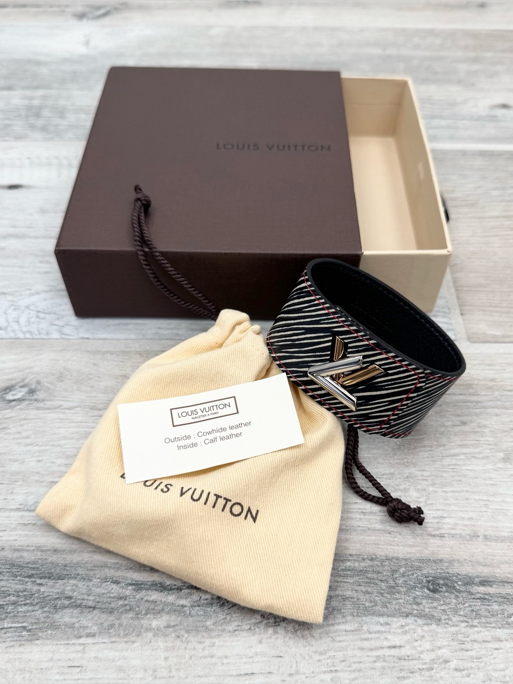 Louis Vuitton Denim Dark Epi Twist Cuff Bracelet